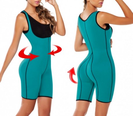 Body reductor con efecto sauna moldeante con pantalones cortos varios colores