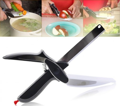 91472 Tijeras 2 en 1 con tabla de cortar incluida la hoja es de acero inoxidable