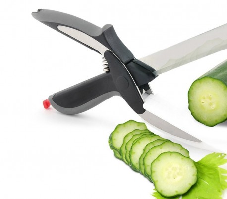 91472 Tijeras 2 en 1 con tabla de cortar incluida la hoja es de acero inoxidable