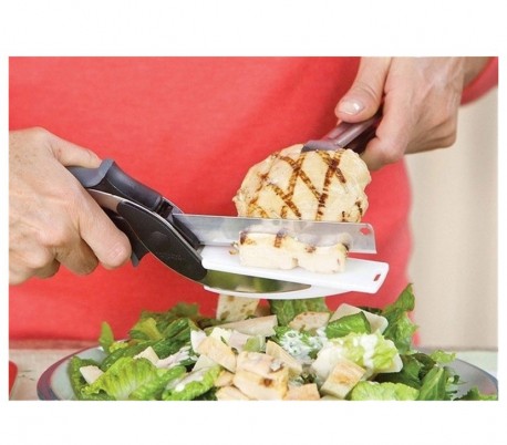 91472 Tijeras 2 en 1 con tabla de cortar incluida la hoja es de acero inoxidable