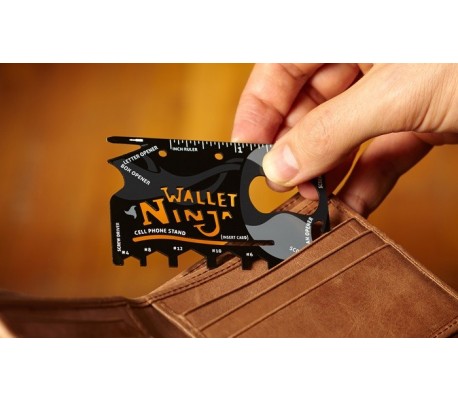 18 en 1 kit multi herramienta de cartera para la supervivencia ninja wallet