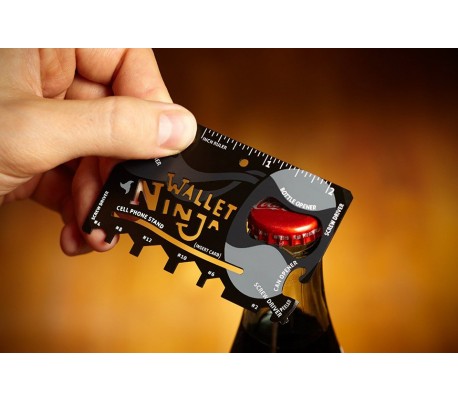 18 en 1 kit multi herramienta de cartera para la supervivencia ninja wallet