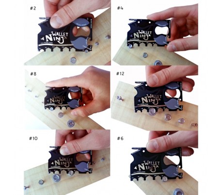 18 en 1 kit multi herramienta de cartera para la supervivencia ninja wallet