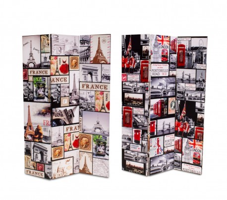 209653 Biombo de madera modelo Antigua America 120 x 180 cm