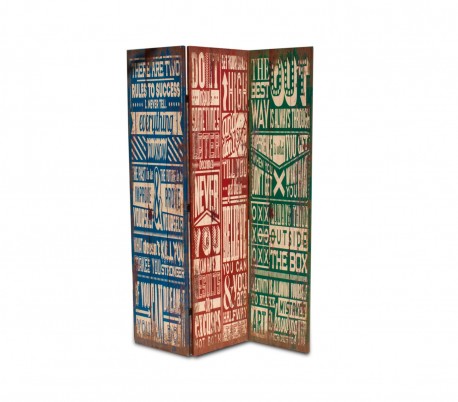 05979 Biombo de madera modelo Vintage 120 x 180 cm con tres paneles
