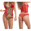 V808 Conjunto completo de lencería para mujer mod. COUGAR corsé y tanga leopardo V808 Conjunto completo de lencería para mujer mod. COUGAR corsé y tanga leopardo