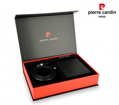 8806 LUKAS03 Set cinturón y cartera de cuero genuino para hombre ideal regalo