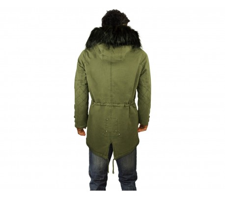 Parka de piel para hombre Z-DESIGN D-235 mod. Mailk con capucha 