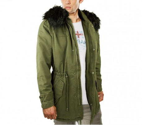 Parka de piel para hombre Z-DESIGN D-235 mod. Mailk con capucha 