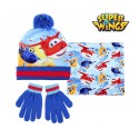 22-2443 Pack completo para invierno SUPER WINGS Gorro guantes bufanda y manta