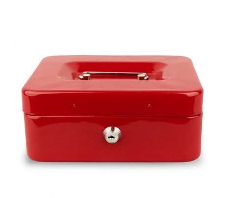 748794 Caja de seguridad con llave y 8 compartimentos para monedas 20x8x16 cm