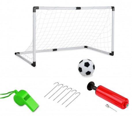 401027 Porteria con marco de plástico 128x66x52 cm silvato inflador y pelota 