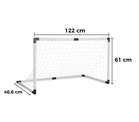 401027 Porteria con marco de plástico 128x66x52 cm silvato inflador y pelota 
