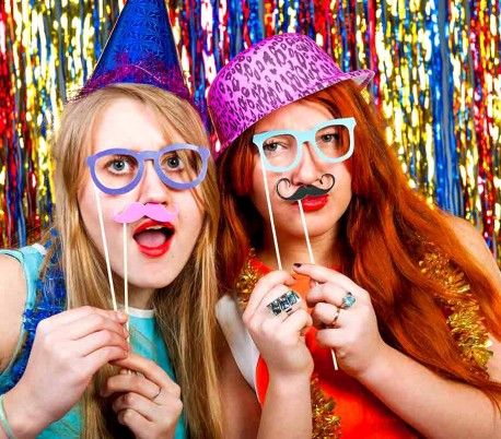 106058 Pack 32 pz de accesorios para fotos originales PHOTO PROPS labios bigote