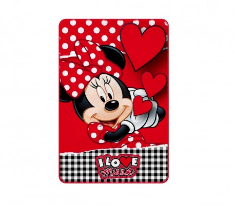 237140 Manta polar suave y calentita para niñas motivo MINNIE LOVE 100 x 150 cm