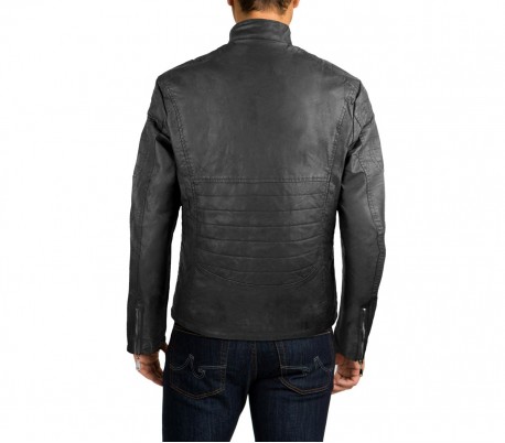 L-180 Chaqueta de cuero para hombre color negra NEW BRAMS mod. JASS slim fit
