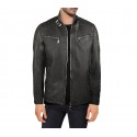 L-180 Chaqueta de cuero para hombre color negra NEW BRAMS mod. JASS slim fit