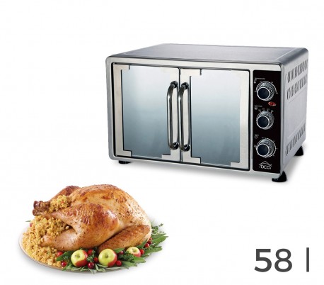 MBS58 Horno eléctrico de doble puerta DCG 2200 W 58LT con temporizador y luz