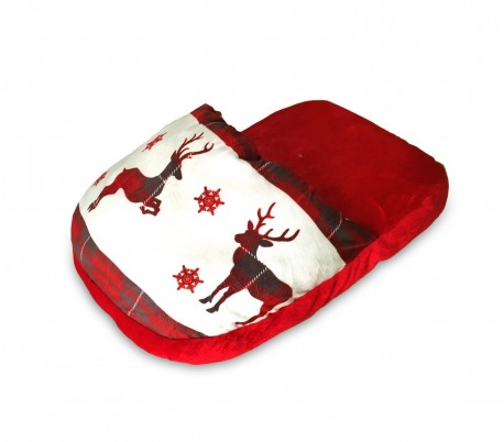 653421 Zapatilla para estar por casa SCALDAPIEDI de felpa con fantasía navidad