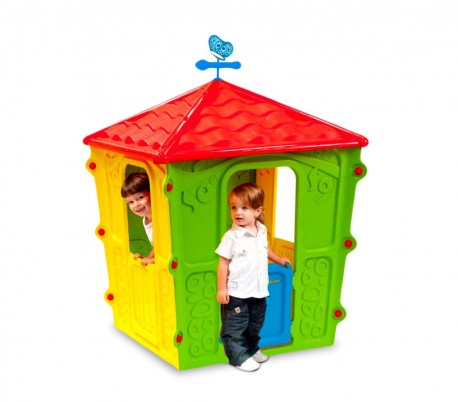 102138 Caseta para jugar COUNTRY PLAY HOUSE de interior y exterior 152x108x108cm