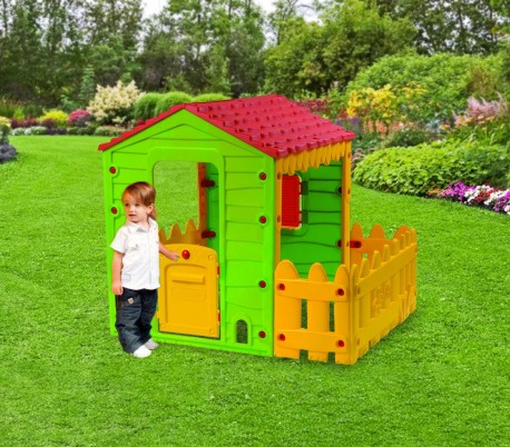 219591 Caseta de juego MY FARM HOUSE para interior y exterior 127x118x146 cm