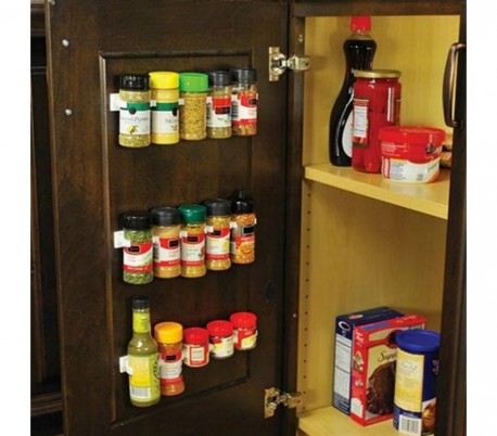 4369 Set de 4 tiras con 5 clips sujeta especias con tira adhesiva por detrás 