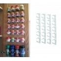 4369 Set de 4 tiras con 5 clips sujeta especias con tira adhesiva por detrás 