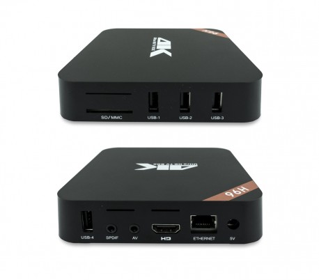 H96 4K HD Smart Box TV Android 5.1 64 Bit con mando y cable HDMI incluido