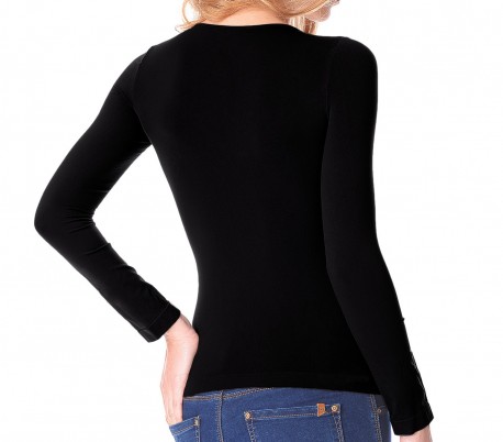 VKA25 Pack 5 camisetas con el interior de felpa mod. Lisa escote en V para mujer