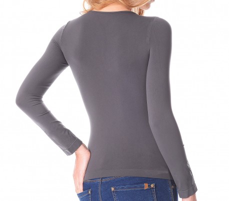 VKA25 Pack 5 camisetas con el interior de felpa mod. Lisa escote en V para mujer