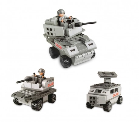 340660 Playset construcción 3 en 1 Tanque ESERCITO 110 piezas para montar 
