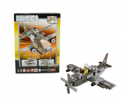 340653 Playset construcción AEREO MILITARE CIGIOKI SQUADRA SPECIALE 144 piezas