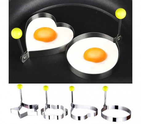 4706 Set de 4 moldes para darle forma a los huevos fritos acero inox. 9x9x1,4cm