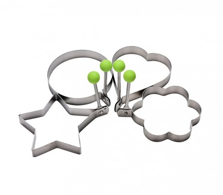 4706 Set de 4 moldes para darle forma a los huevos fritos acero inox. 9x9x1,4cm