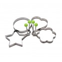 4706 Set de 4 moldes para darle forma a los huevos fritos acero inox. 9x9x1,4cm