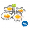 4706 Set de 4 moldes para darle forma a los huevos fritos acero inox. 9x9x1,4cm