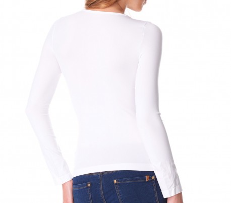 VKA25 Pack de 5 camisetas térmicas interior de felpa ass. Luna cuello en V mujer