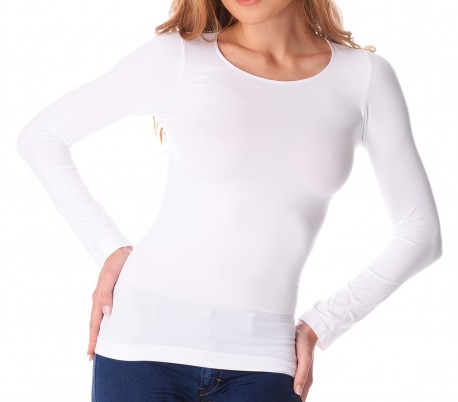 VKA25 Pack de 5 camisetas térmicas interior de felpa ass. Luna cuello en V mujer