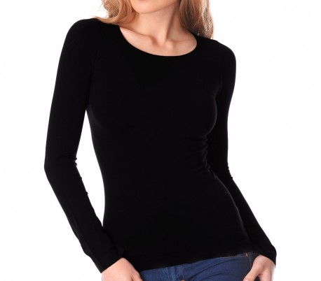 VKA25 Pack de 5 camisetas térmicas interior de felpa ass. Luna cuello en V mujer