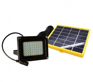 Faro LED recargable con panel solar 10W 370 luz fría mando incluido