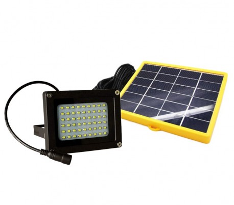 Faro LED recargable con panel solar 10W 370 luz fría mando incluido