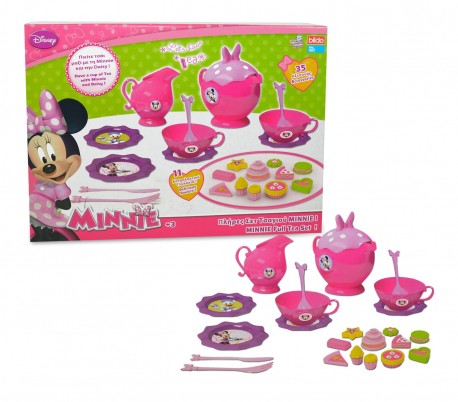 084229 Juego para servir el té MINNIE para niñas con 35 accesorios y dulces