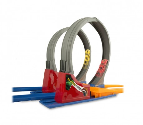 103603 Pista súper acrobática UN MONDO DI GIOCHI doble circuito 360 grados 22 pz