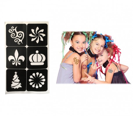 341049 Kit brillo tatuaje CIGIOKI para niños plantillas de colores y purpurina