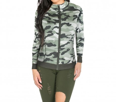 KZ-379 Sudadera mujer con cremallera mod. GEMINI de camuflaje tallas de S a XL