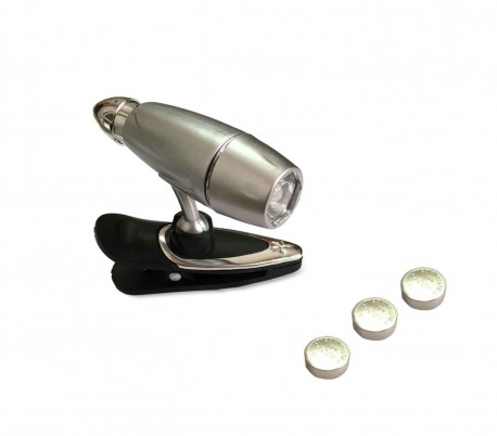 752232 Lámpara de lectura LUZ LED clip cómodo para sujeción con pilas incluidas