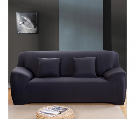 4352 Funda para sofá de dos plazas color liso y tela elástica muy fácil de poner