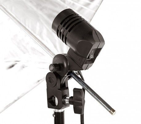 Kit 2 paraguas reflectantes fotográficos 85 cm 4493 con lámparas de 135 vatios