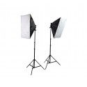 4499 Set softbox photography dos stand con 10 lámparas de 45 vatios y gabinete