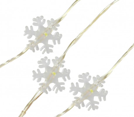 561086 Serie de 50 LED LUCES DE NAVIDAD para INTERIOR forma de copo de nieve